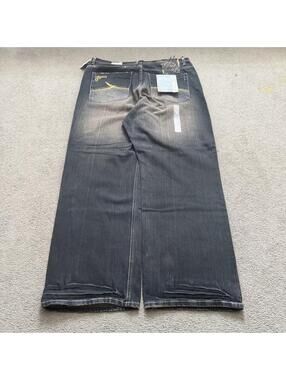 Vintage Y2K Deadstock Baggy Black Akademiks with a sick fade